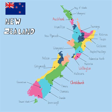 Map of New Zealand on world map